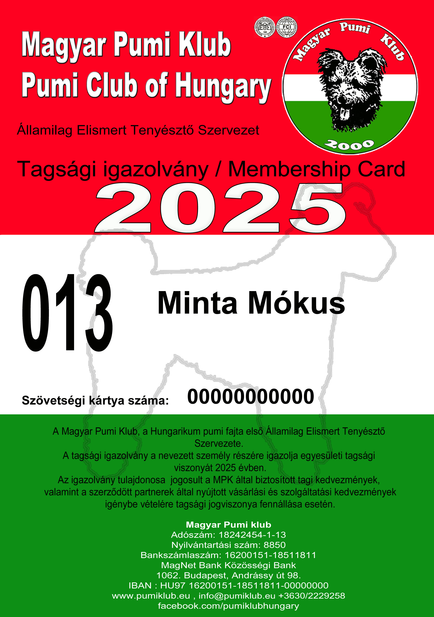 2025 Tagsági igazolvány